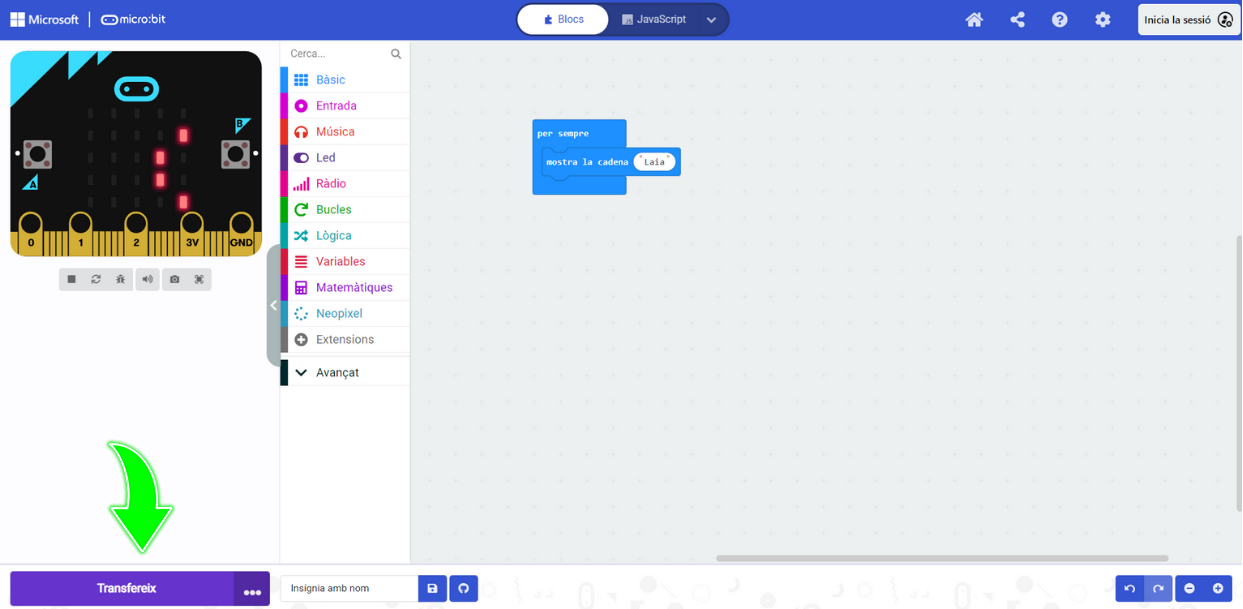 Botó per transferir un programa
