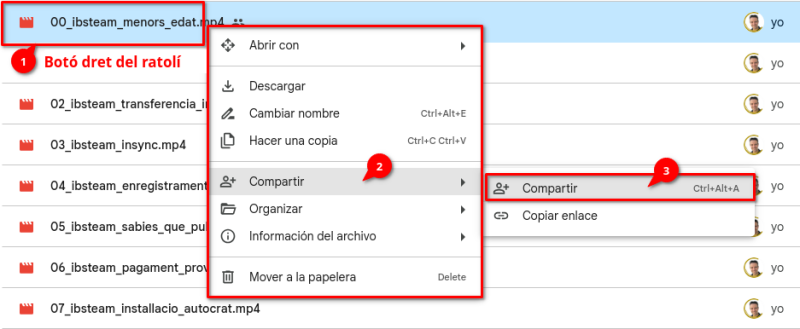 Compartir arxius a Google Drive