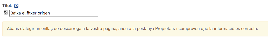 Emplenar propietats del projecte abans