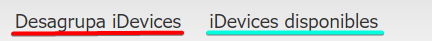 Eines disponibles a la zona d'iDevices