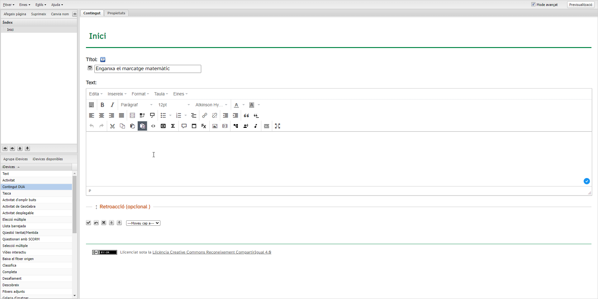 Com enganxar un marcador matemàtic