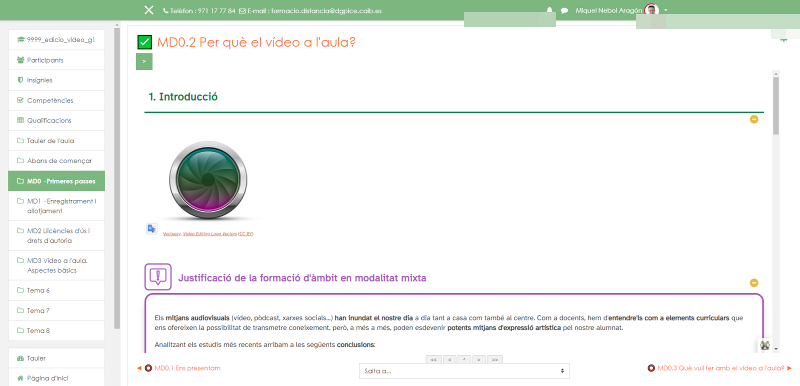 Exemple d'eXeLearning a Moodle