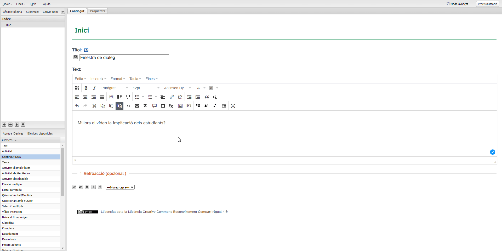 Crear una finestra emergent de diàleg 