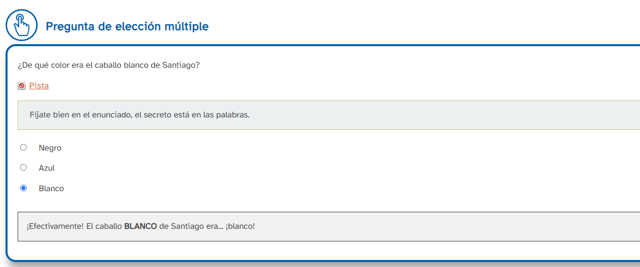 Exemple d'activitat d'elecció múltiple