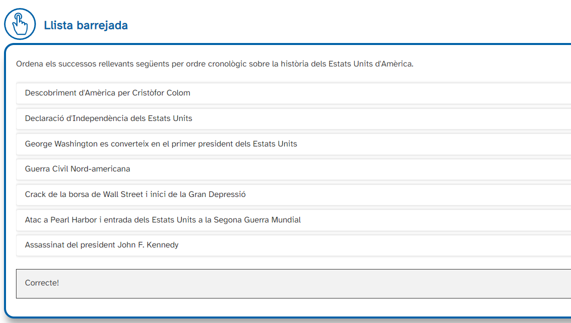 Exemple d'activitat de llista barrejada