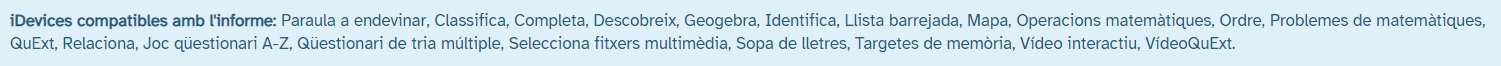 iDevices compatibles amb Informe
