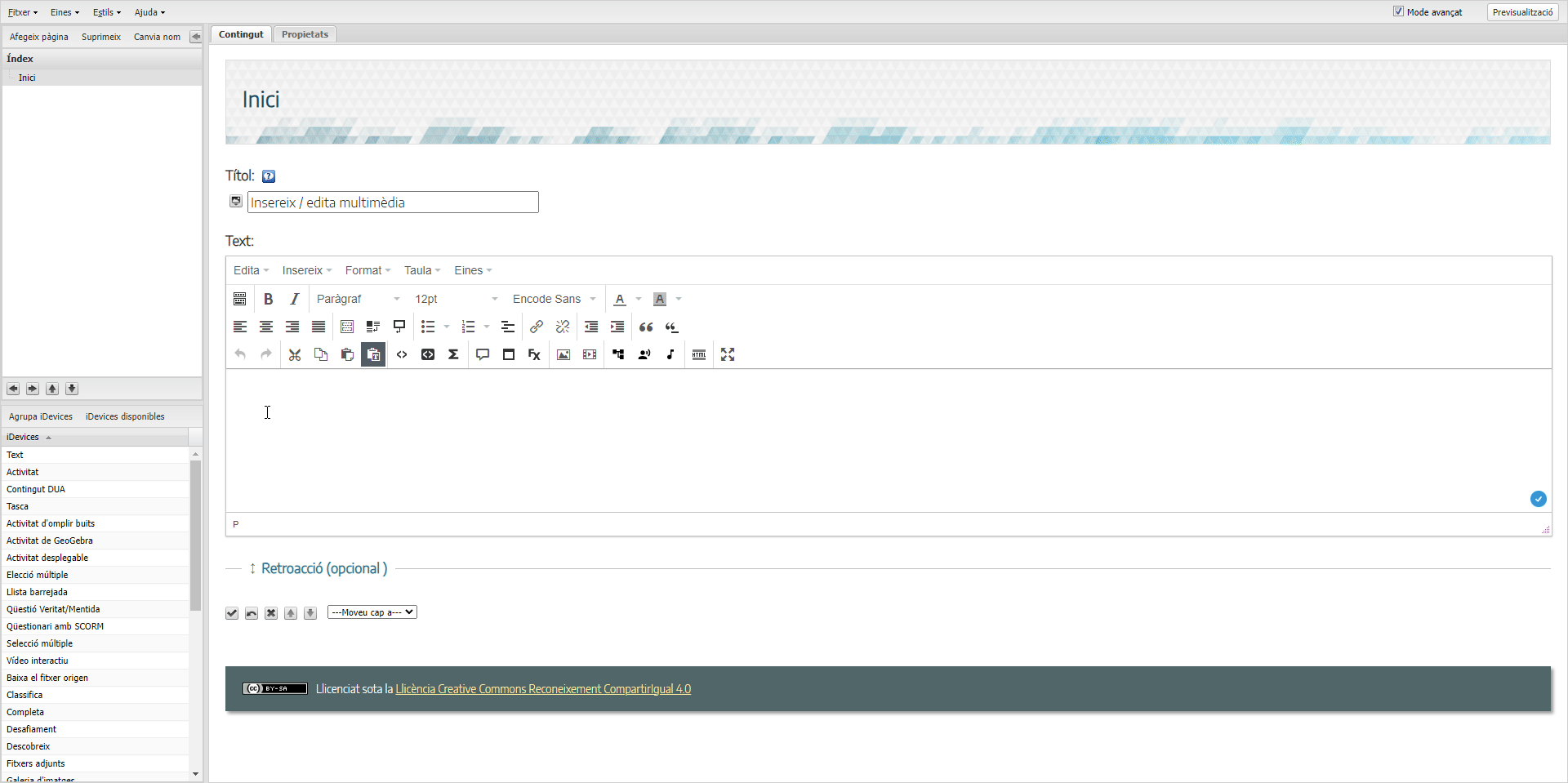Com inserir o editar arxiu multimèdia