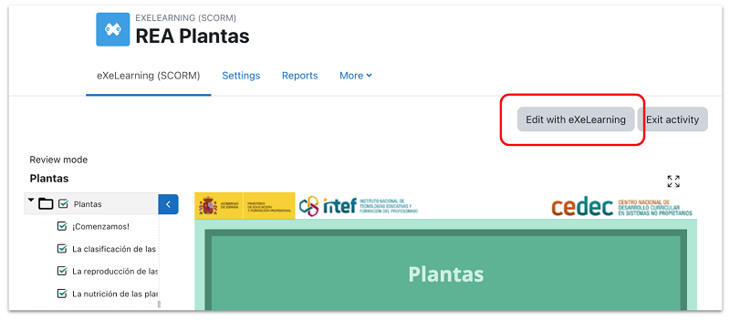 Editar amb eXeLearning a Moodle