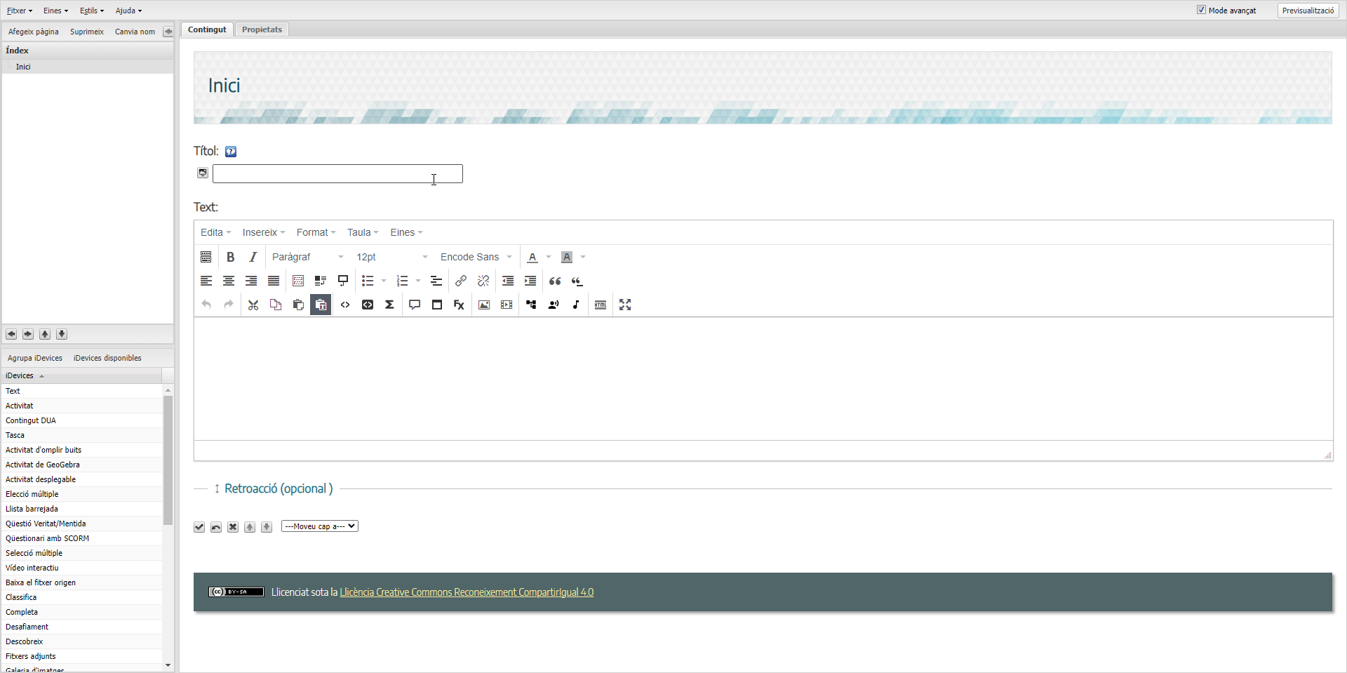 Enganxar com a text pla