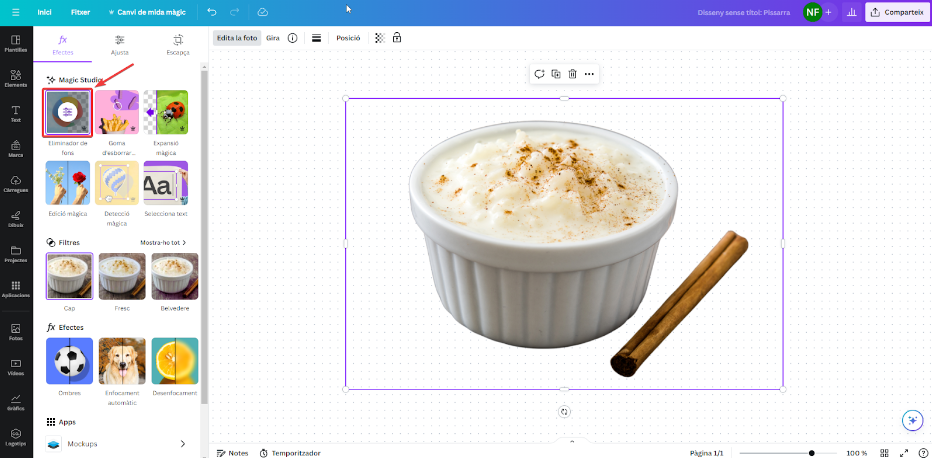 Eliminador de fons 2 Canva