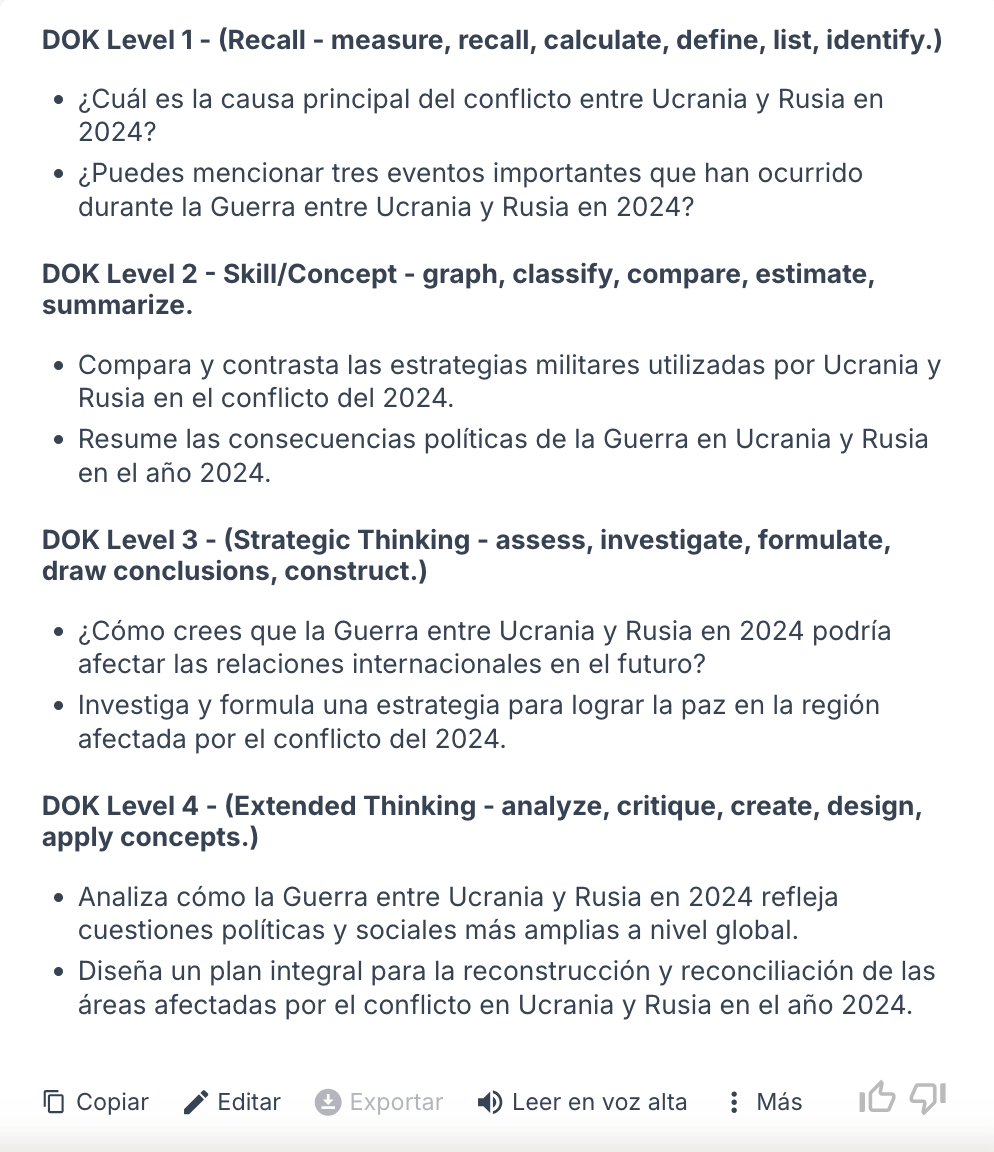 Preguntes de resposta complexa generades amb Magic School