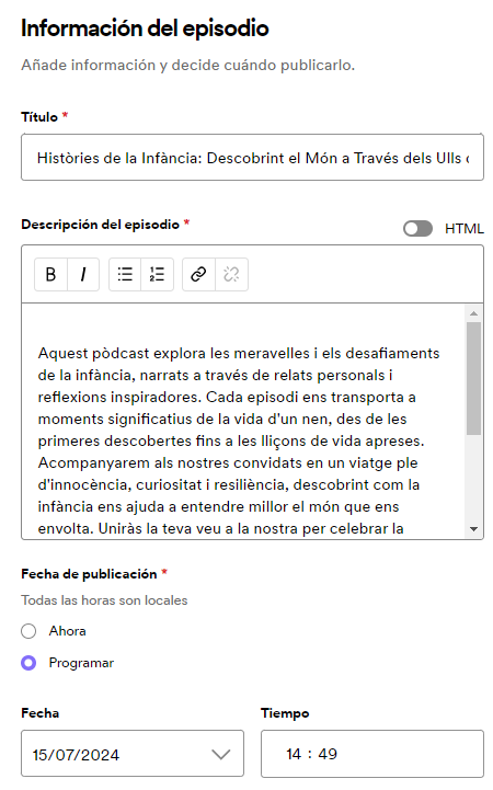 Informació de l'episodi