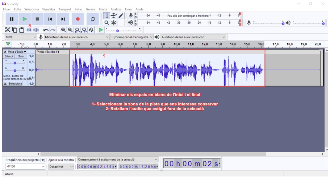 Captura de pantalla de com Eliminar els espais en blanc de l'inici i el final