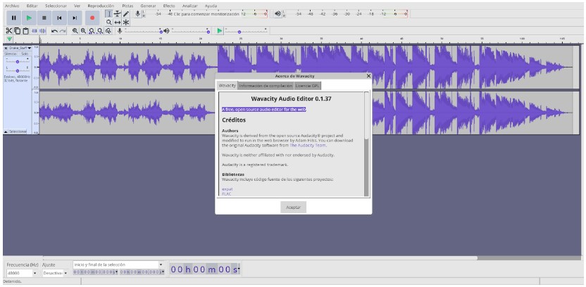 Captura de pantalla de Wavacity