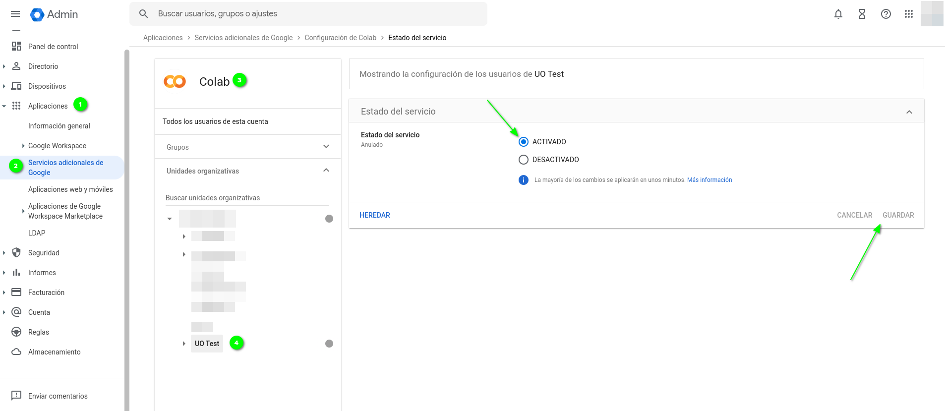 Procediment d'activació de Google colab dintre de la consola google