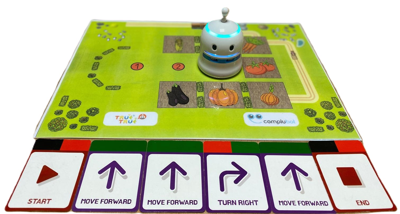 Robot True True realitzant activitats del quadern.